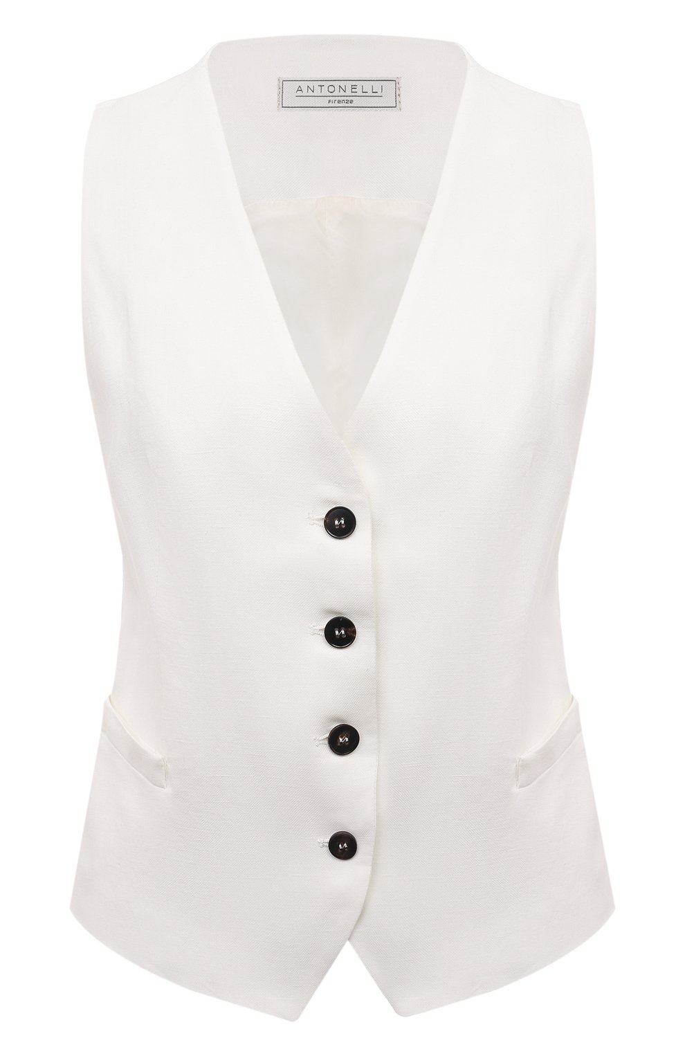 Жилет из вискозы и льна ANTONELLI FIRENZE белого цвета по цене 47950 руб., арт. L3451/935, фото 1 Жилет из вискозы и льна ANTONELLI FIRENZE, арт. L3451/935, фото 1