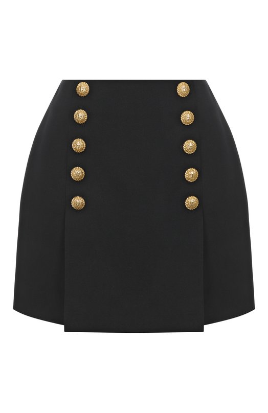 Шерстяная юбка Balmain FF1LBA89/WC09 Чёрный FF1LBA89/WC09