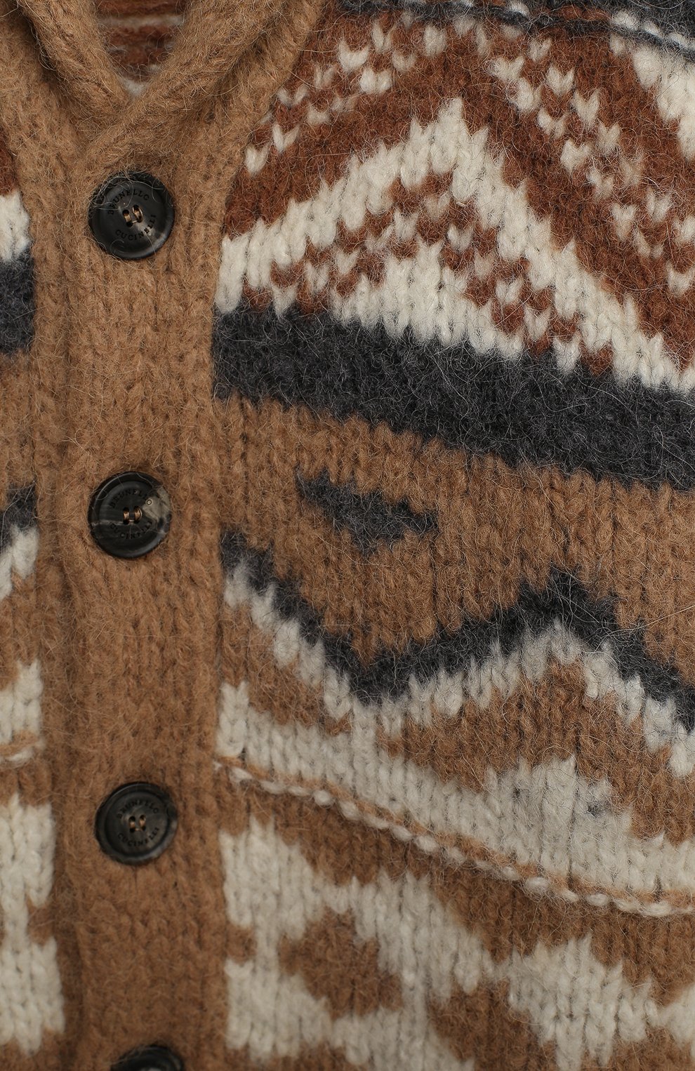 Шерстяной кардиган BRUNELLO CUCINELLI бежевого цвета по цене 59550 руб., арт. B2BM30106B, фото 3 Шерстяной кардиган BRUNELLO CUCINELLI, арт. B2BM30106B, фото 3