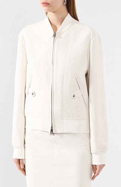 Кожаный бомбер TOM FORD белого цвета по цене 459500 руб., арт. CSL663-LEX251, фото 3 Кожаный бомбер TOM FORD, арт. CSL663-LEX251, фото 3