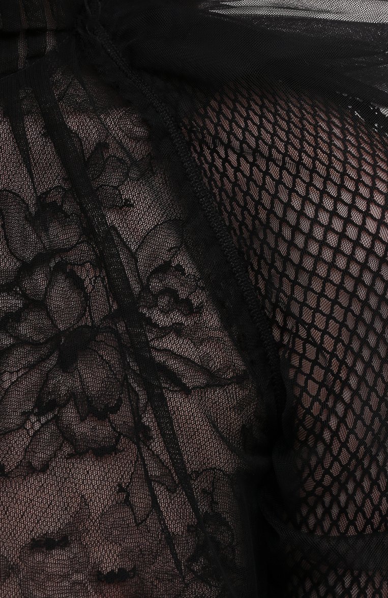 Женская блузка TOM FORD черного цвета, арт. TS1977-FAX343 | Фото 5 (Рукава: Длинные; Длина (для топов): Стандартные; Материал внешний: Синтетический материал; Материал подклада: Шелк; Женское Кросс-КТ: Блуза-одежда; Стили: Романтичный; Принт: Б�ез принта)