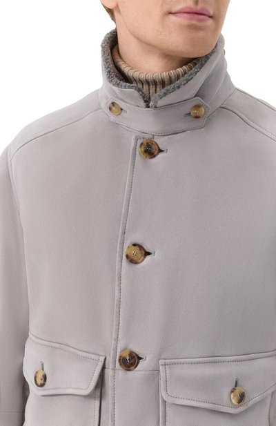 Дубленка из овчины BRUNELLO CUCINELLI светло-серого цвета по цене 995000 руб., арт. MPMLV1952, фото 5 Дубленка из овчины BRUNELLO CUCINELLI, арт. MPMLV1952, фото 5