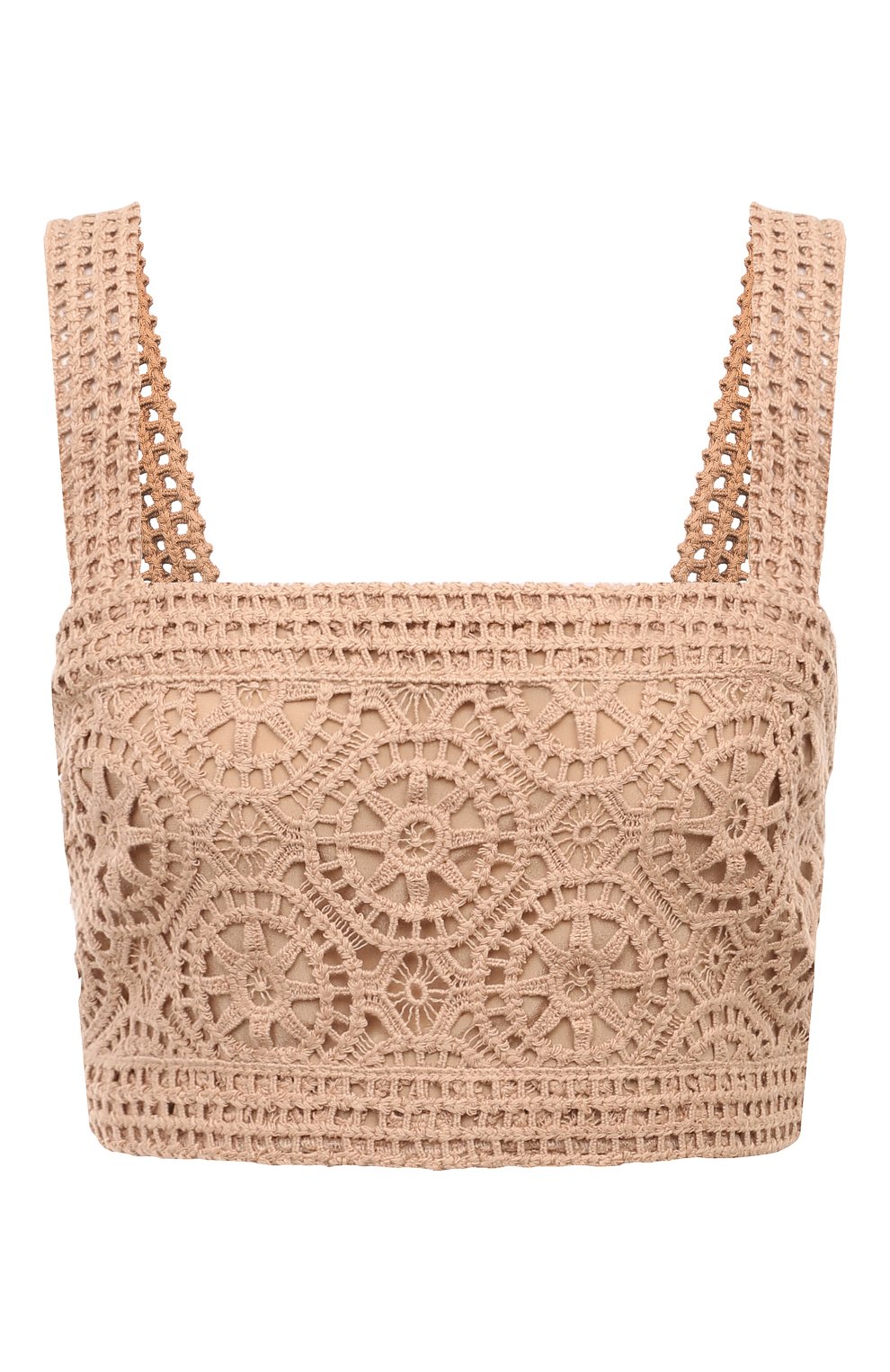 Топ из хлопка и шелка ELIE SAAB бежевого цвета по цене 99500 руб., арт. T0078N, фото 1 Топ из хлопка и шелка ELIE SAAB, арт. T0078N, фото 1