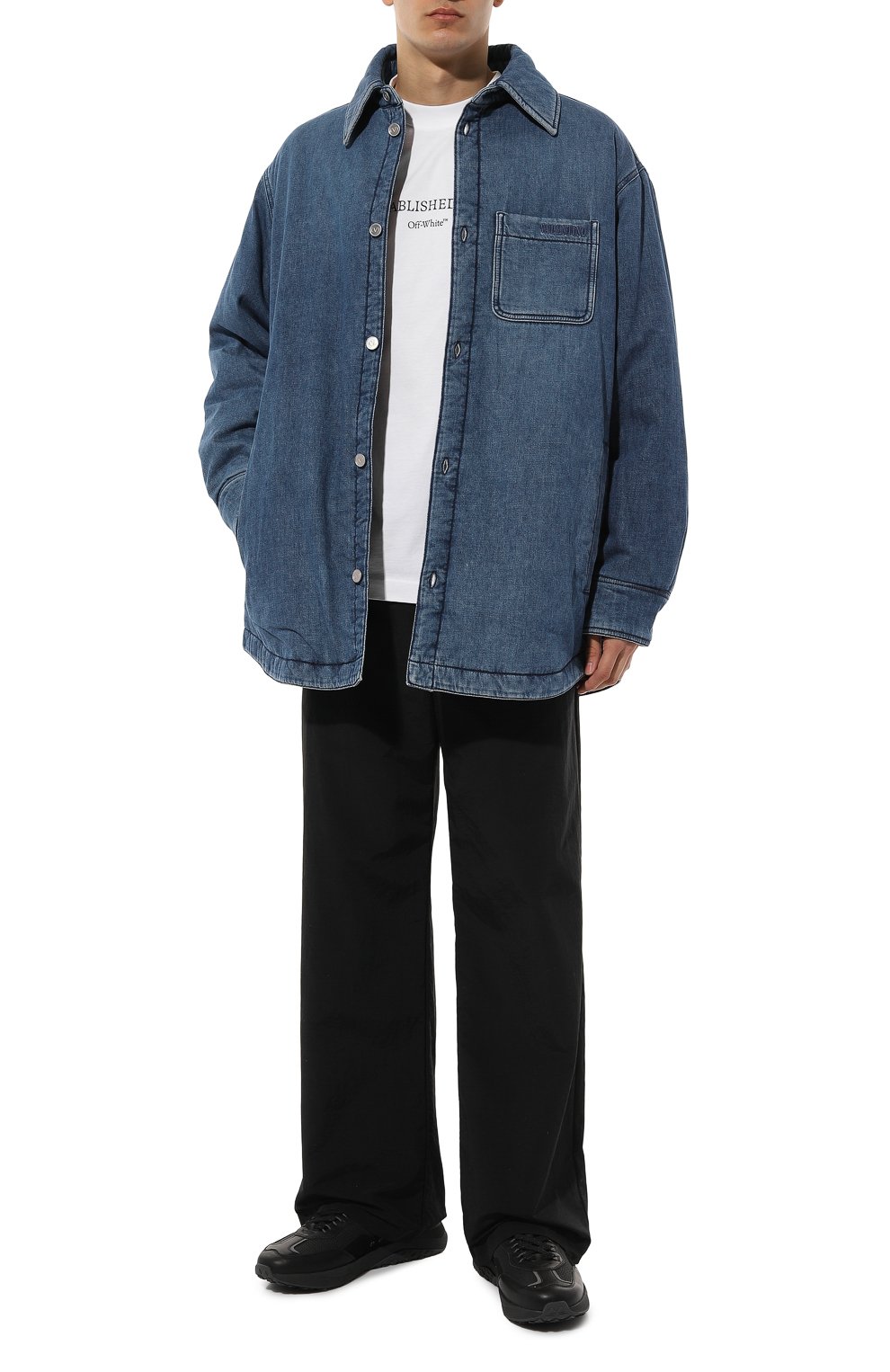 Хлопковая футболка OFF-WHITE, арт. 0MAA120C99JER009, фото 2