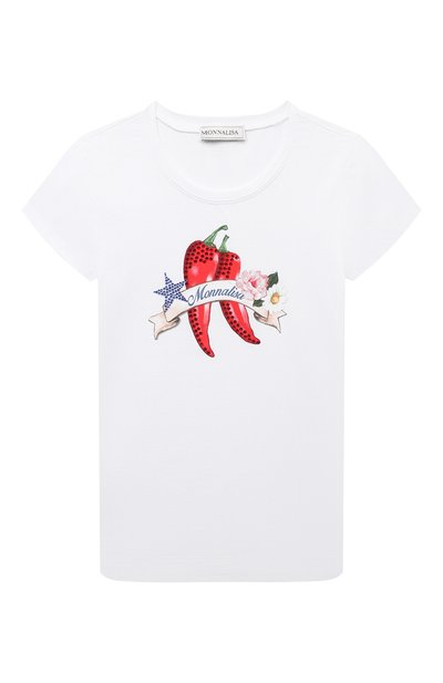 Хлопковая футболка MONNALISA, арт. 11C607