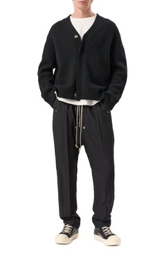 Мужские шерстяные брюки RICK OWENS черного цвета, арт. RU01E5361/WG | Фото 2 (Материал внешний: Шерсть; Длина (брюки, джинсы): Стандартные; Случай: Повседневный; Стили: Гранж)