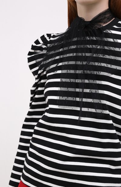 Хлопковый пуловер REDVALENTINO черного цвета по цене 34200 руб., арт. UR3MG06M/5C1, фото 5 Хлопковый пуловер REDVALENTINO, арт. UR3MG06M/5C1, фото 5