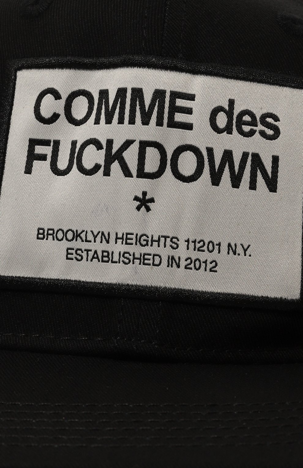 Хлопковая бейсболка COMME DES FUCKDOWN черного цвета по цене 6995 руб., арт. CFACX00206, фото 4 Хлопковая бейсболка COMME DES FUCKDOWN, арт. CFACX00206, фото 4