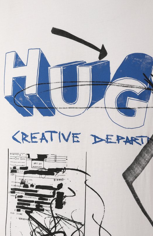 Хлопковая футболка HUGO Blue 50533529 Белый  50533529 Фото 6