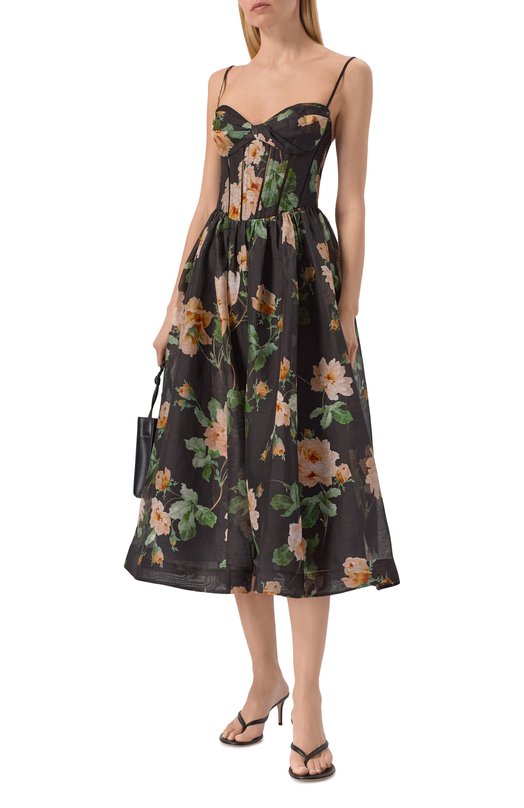 Платье изо льна и шелка Zimmermann 8178DS261 Чёрный  8178DS261 Фото 2