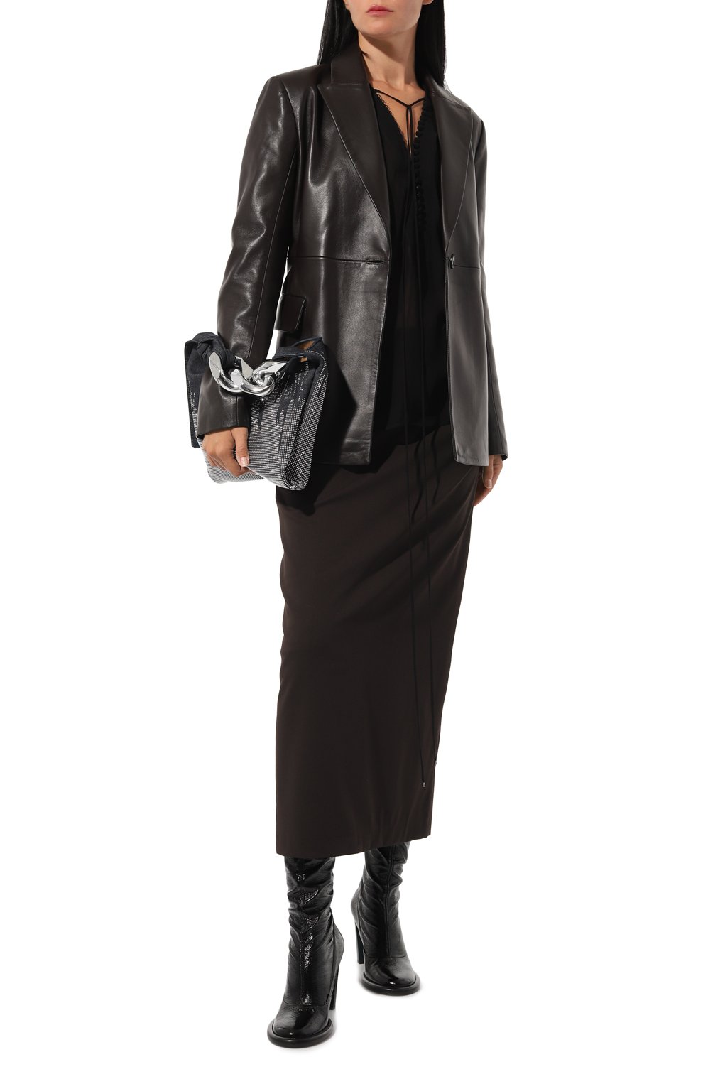 Ботфорты PATRIZIA PEPE черного цвета по цене 68800 руб., арт. 8Y0041_E032, фото 2 Ботфорты PATRIZIA PEPE, арт. 8Y0041_E032, фото 2