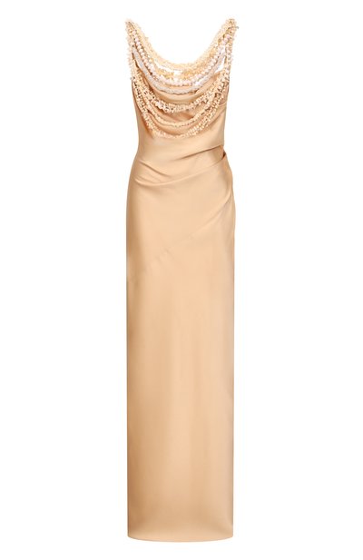 Женское атласное платье BALMAIN, арт. GF0RN395/PD47