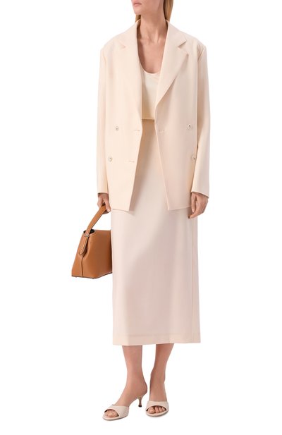 Шерстяная юбка LOULOU DE SAISON кремового цвета по цене 31350 руб., арт. CARA, фото 2 Шерстяная юбка LOULOU DE SAISON, арт. CARA, фото 2