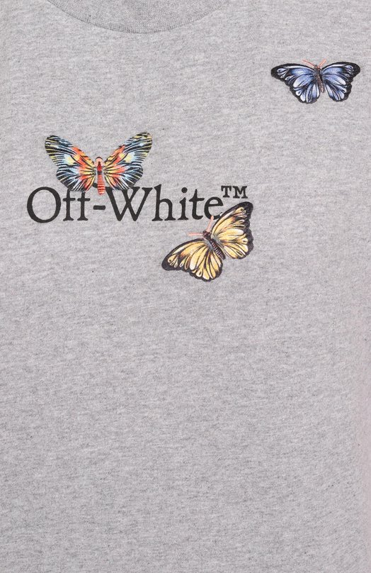 Хлопковая футболка Off-White 0WAA089S25JER0070510 Серый  0WAA089S25JER0070510 Фото 6