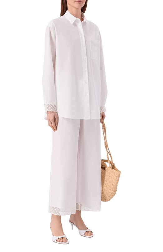 Хлопковые брюки OLOLOL OLP049/3303.100 Белый  OLP049/3303.100 Фото 2