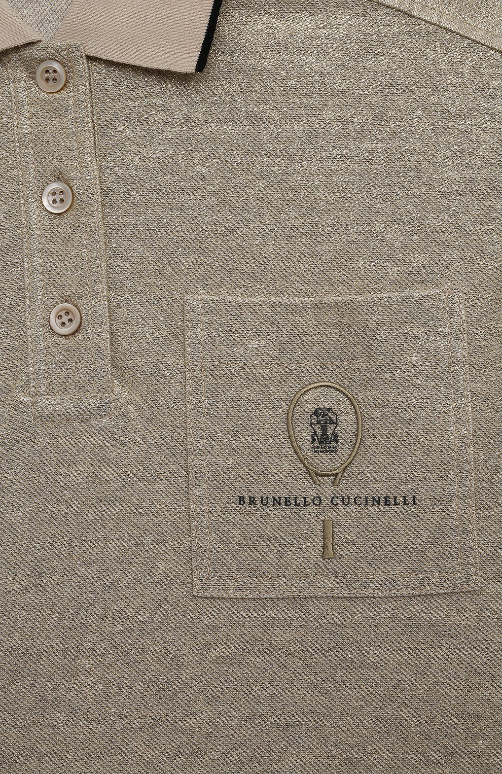 Поло изо льна и хлопка BRUNELLO CUCINELLI, арт. BL947T297B, фото 3