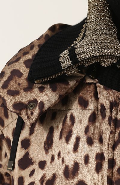 Удлиненный стеганый пуховик с леопардовым принтом DOLCE & GABBANA, арт. 0102/F9A42T/FSM7M, фото 5
