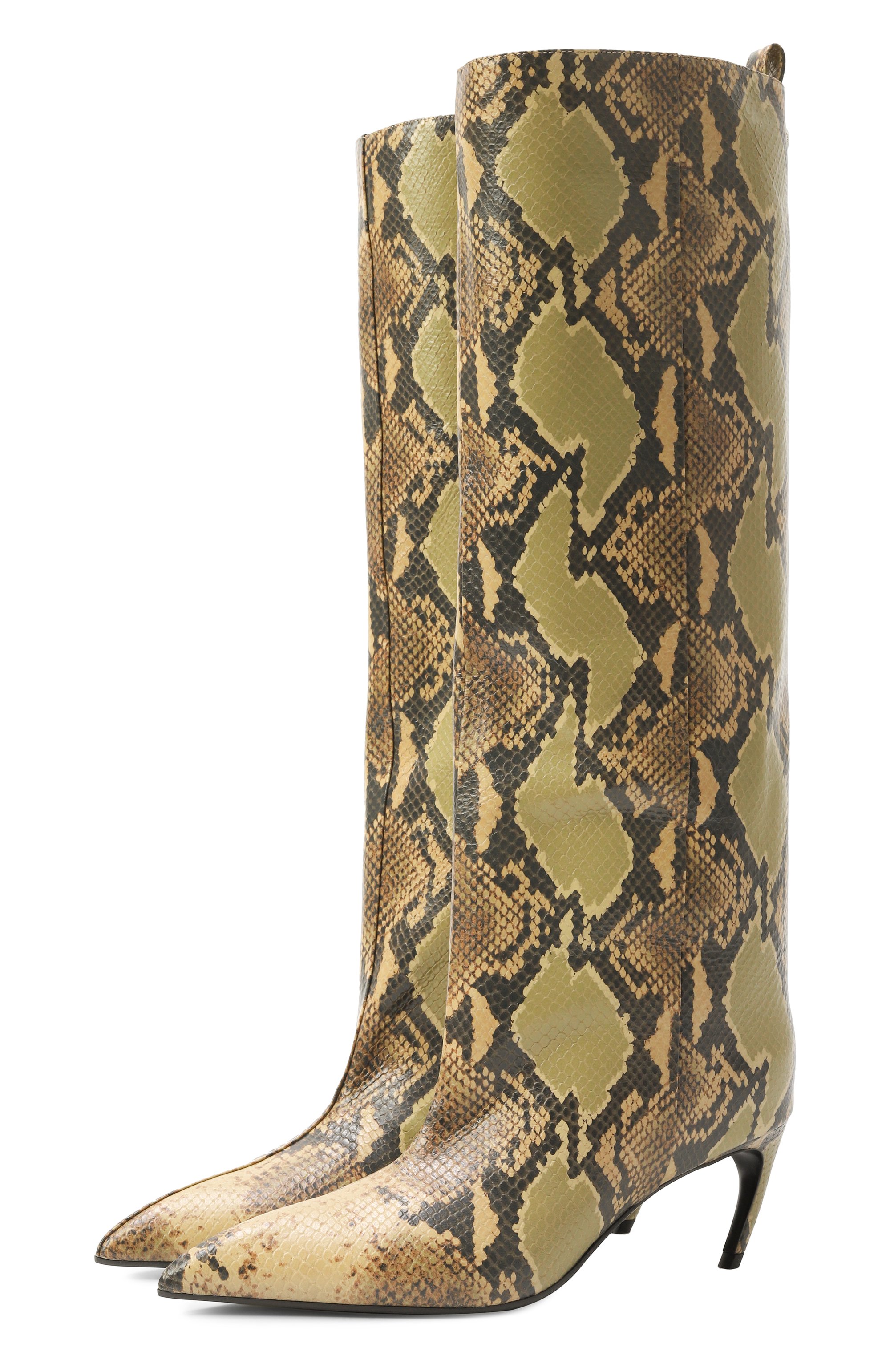 Кожаные сапоги lea 65 THE ATTICO хаки цвета по цене 144500 руб., арт. 251WSH00879/LBT003PR, фото 1 Кожаные сапоги lea 65 THE ATTICO, арт. 251WSH00879/LBT003PR, фото 1