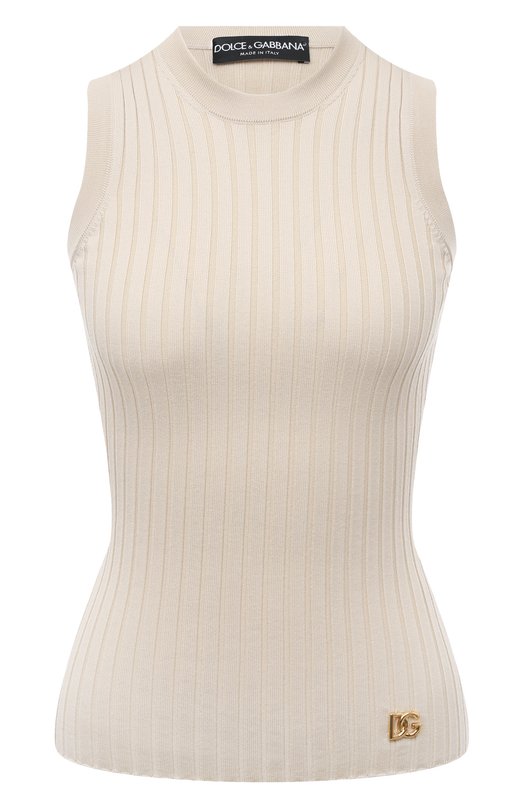Шерстяной топ Dolce & Gabbana FXJ26T/JCVJ7 Кремовый FXJ26T/JCVJ7