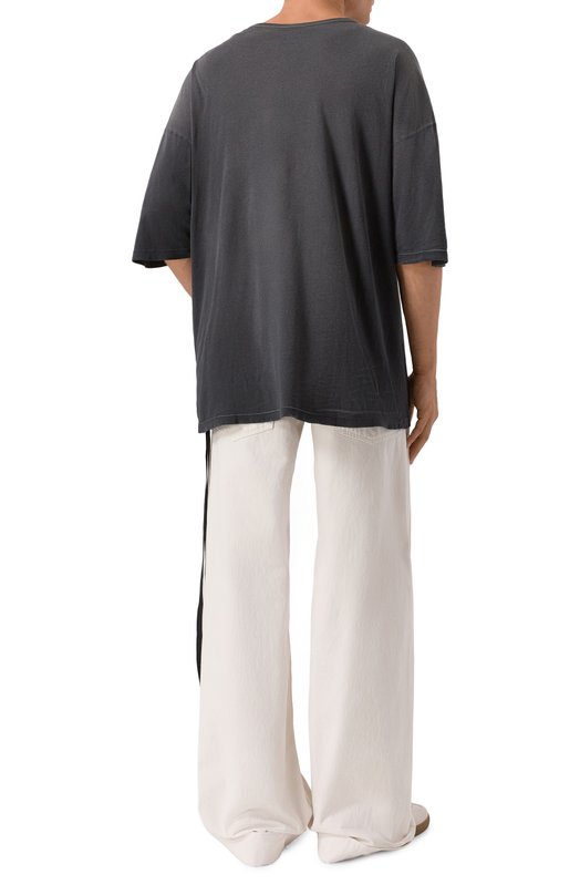 Хлопковая футболка Ann Demeulemeester B0013221/FA637 Серый  B0013221/FA637 Фото 4