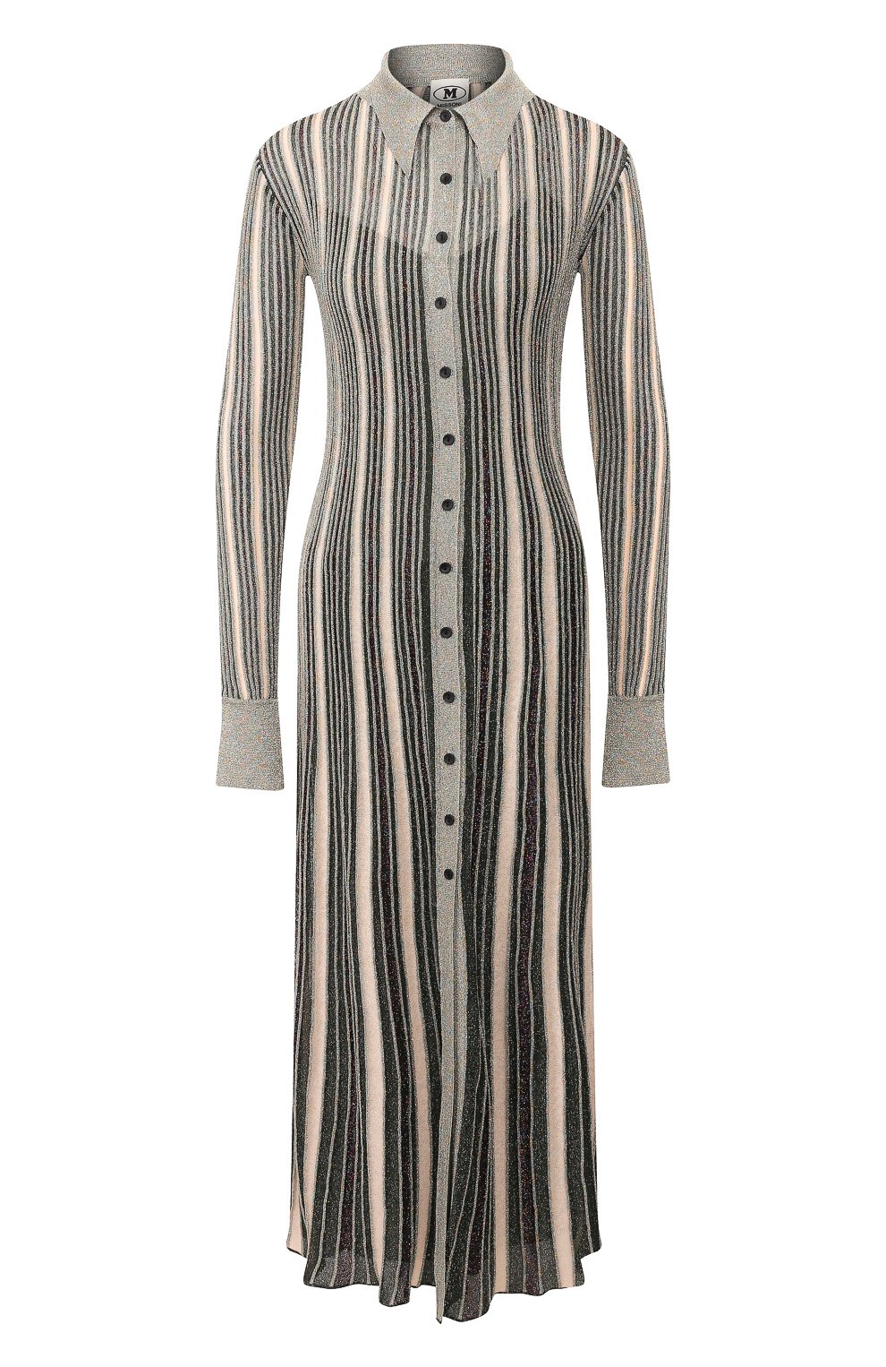 Платье-миди M MISSONI серебряного цвета по цене 99500 руб., арт. 2DG00316/2K004P, фото 1 Платье-миди M MISSONI, арт. 2DG00316/2K004P, фото 1