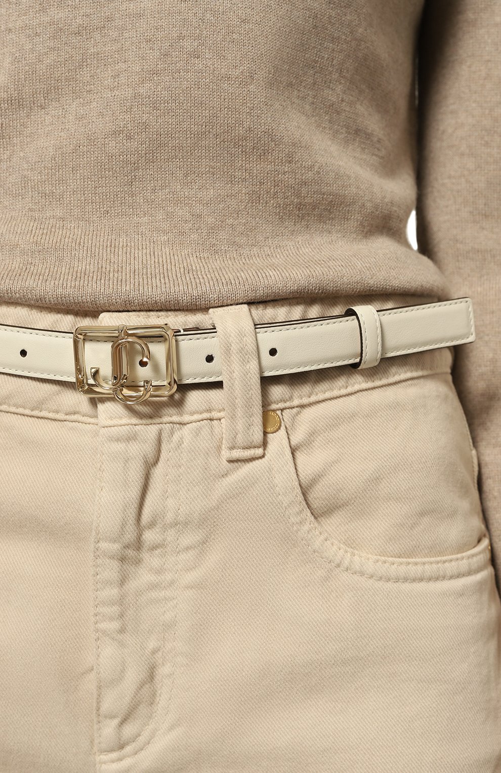 Кожаный ремень JIMMY CHOO, арт. JC SQUARE BELT/PKR, фото 2