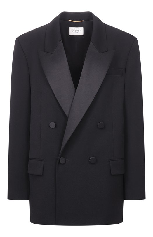 Шерстяной жакет Saint Laurent 860569/Y7E63 Чёрный 860569/Y7E63