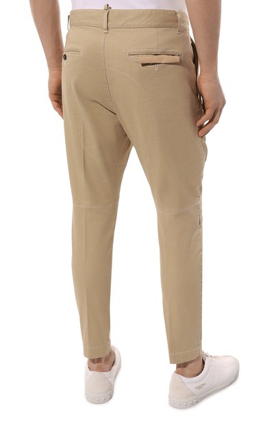 Хлопковые брюки DSQUARED2 бежевого цвета по цене 56650 руб., арт. S74KB0771/S39021, фото 4 Хлопковые брюки DSQUARED2, арт. S74KB0771/S39021, фото 4