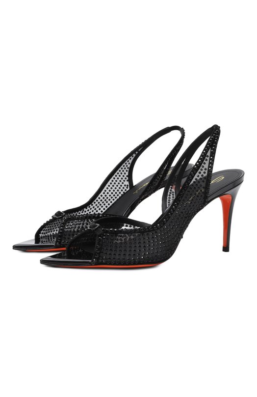Комбинированные босоножки Santoni WHEG71700HA2TYGS Чёрный WHEG71700HA2TYGS