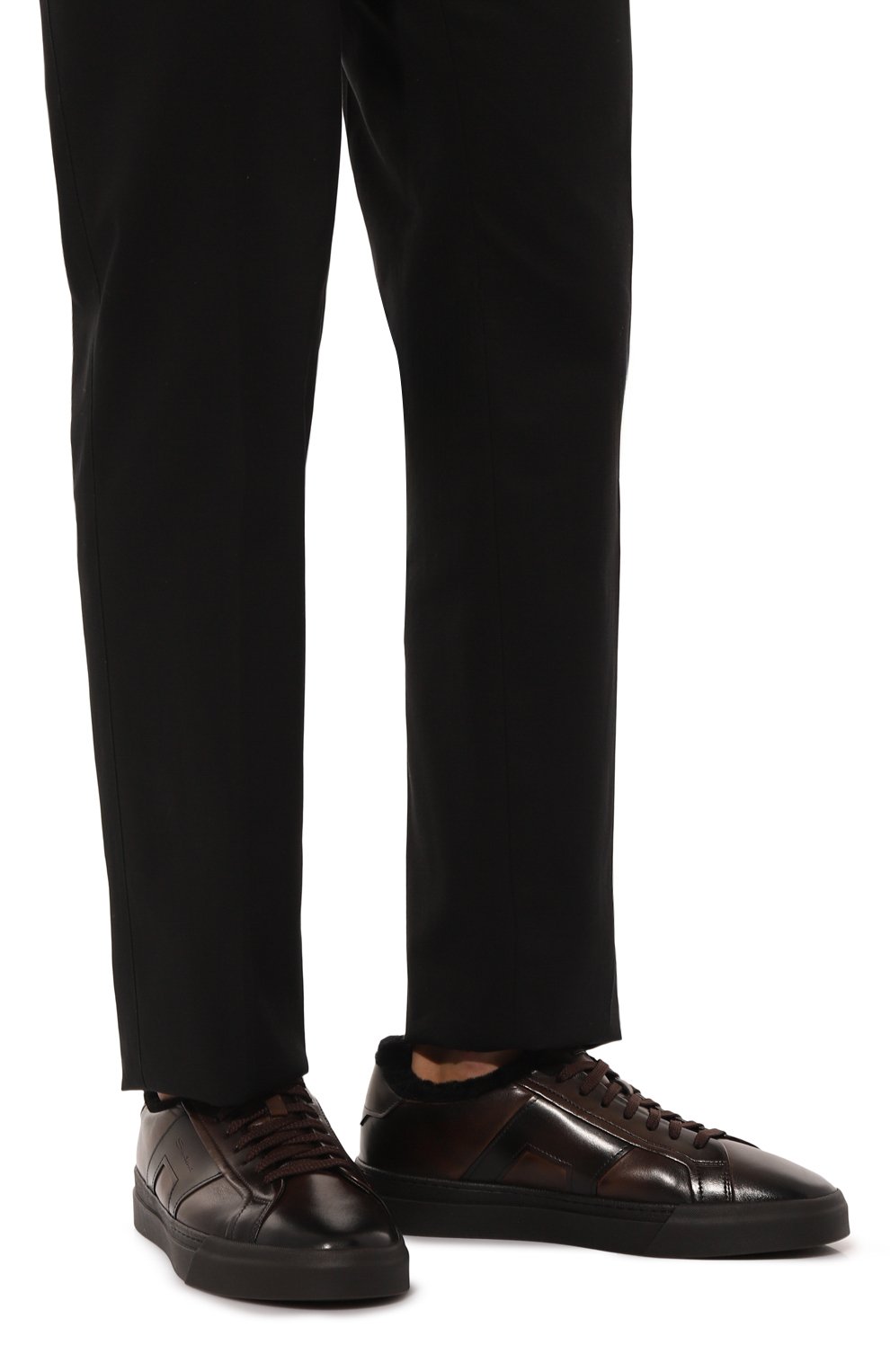 Кожаные кеды gloria SANTONI, арт. MBGG22018SM0PG0N, фото 3