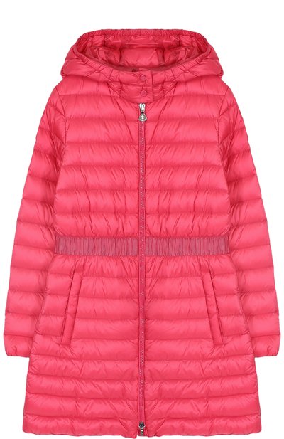 Стеганое пуховое пальто с капюшоном и эластичной вставкой на поясе MONCLER ENFANT, арт. D1-954-49915-99-53048/12-14A, фото 1