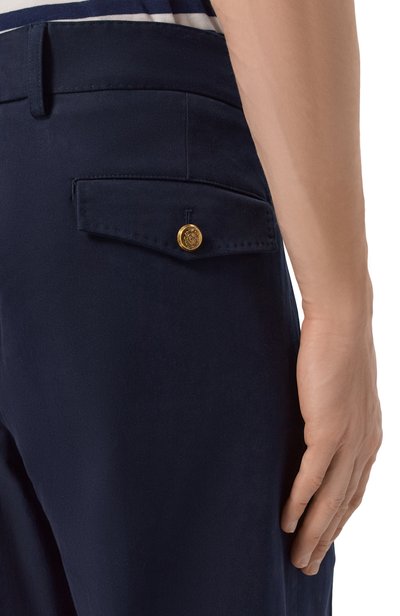 Хлопковые брюки DOLCE & GABBANA темно-синего цвета по цене 125500 руб., арт. GP108T/FUF0G, фото 5 Хлопковые брюки DOLCE & GABBANA, арт. GP108T/FUF0G, фото 5