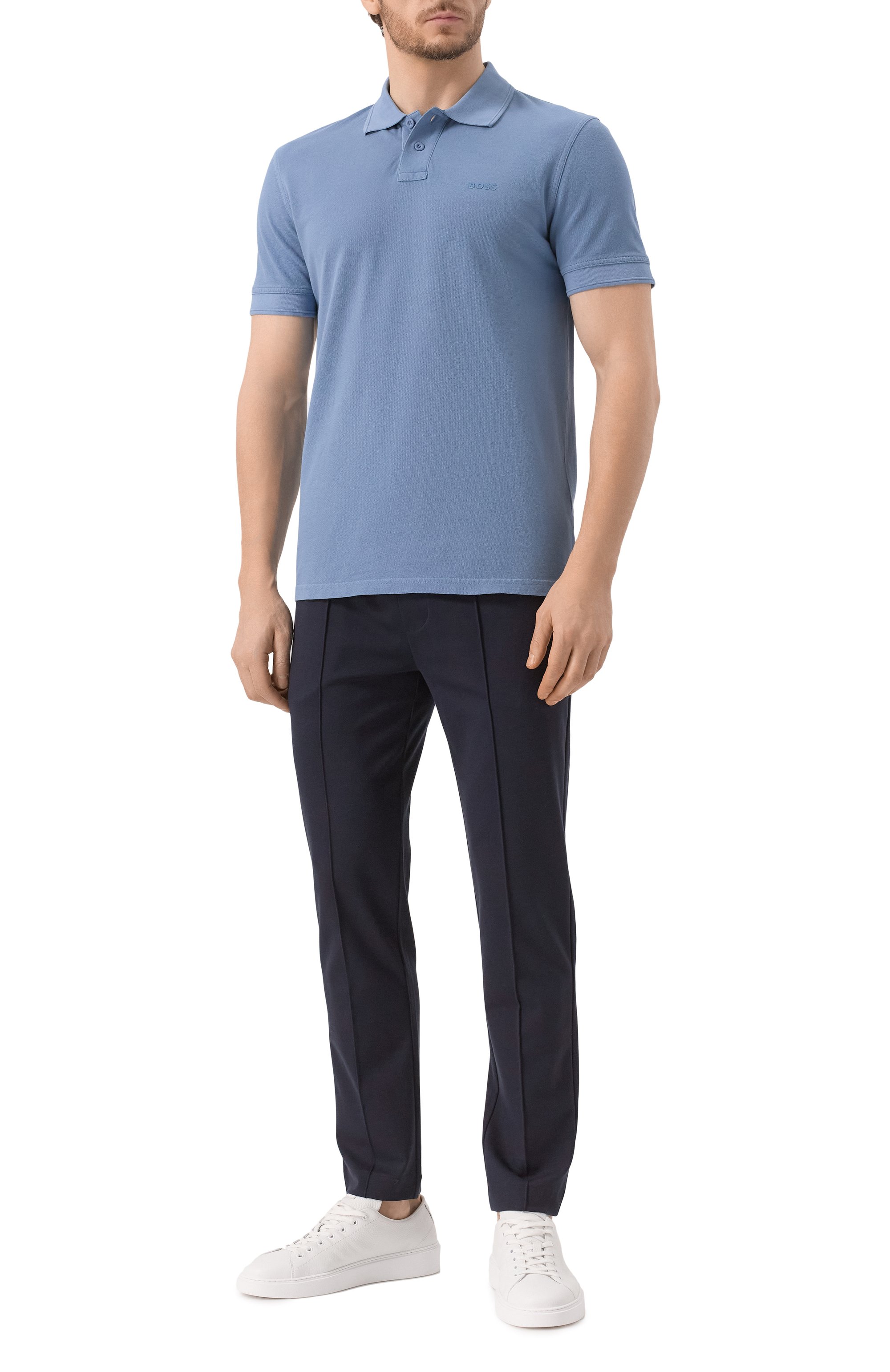 Брюки BOSS темно-синего цвета по цене 29950 руб., арт. 50538025, фото 2 Брюки BOSS, арт. 50538025, фото 2