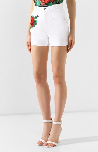Джинсовые шорты DOLCE & GABBANA белого цвета по цене 68700 руб., арт. FTAIDZ/G898N, фото 3 Джинсовые шорты DOLCE & GABBANA, арт. FTAIDZ/G898N, фото 3