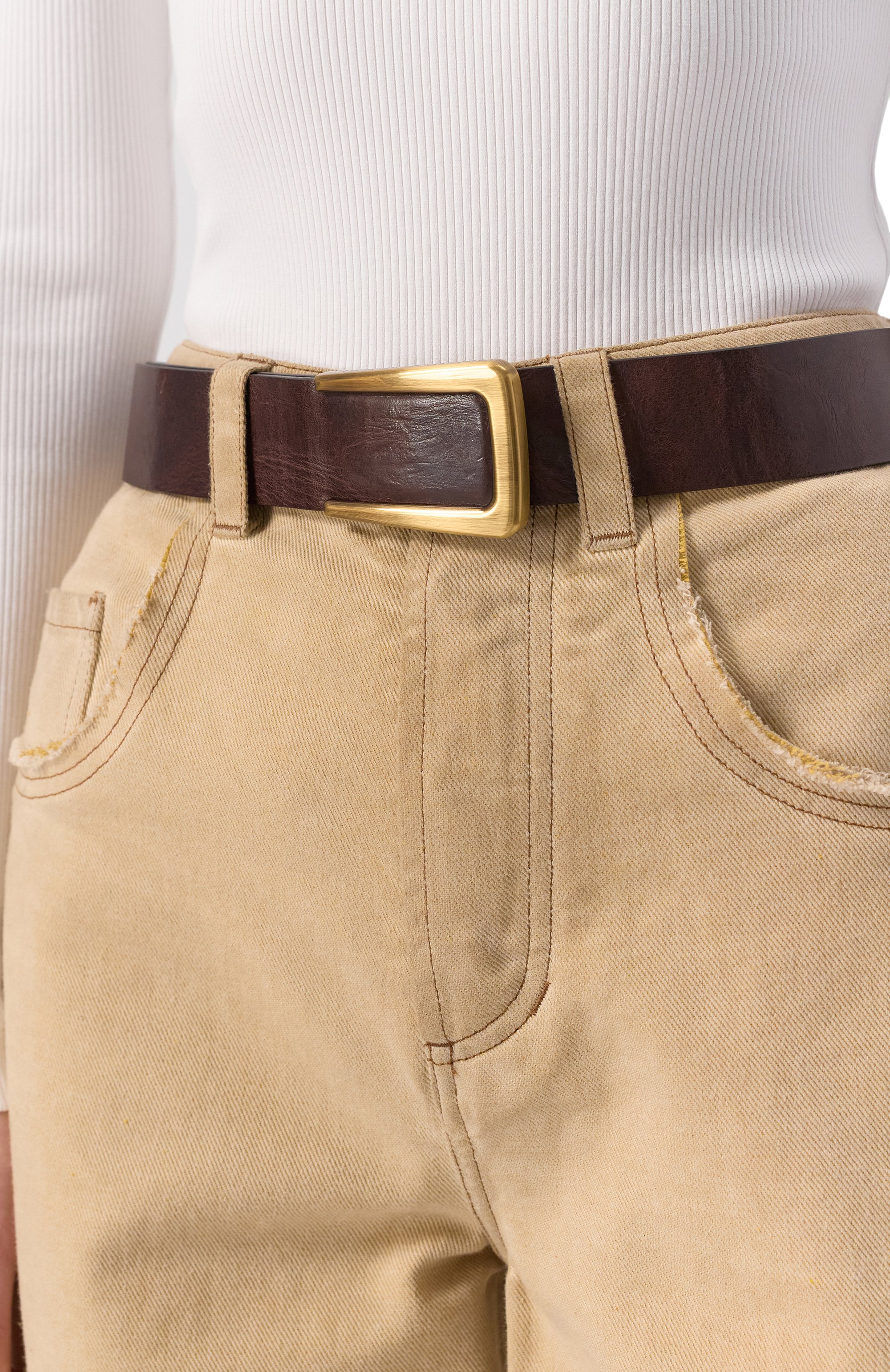 Кожаный ремень BRUNELLO CUCINELLI темно-коричневого цвета по цене 112000 руб., арт. M0DAYC484, фото 2 Кожаный ремень BRUNELLO CUCINELLI, арт. M0DAYC484, фото 2