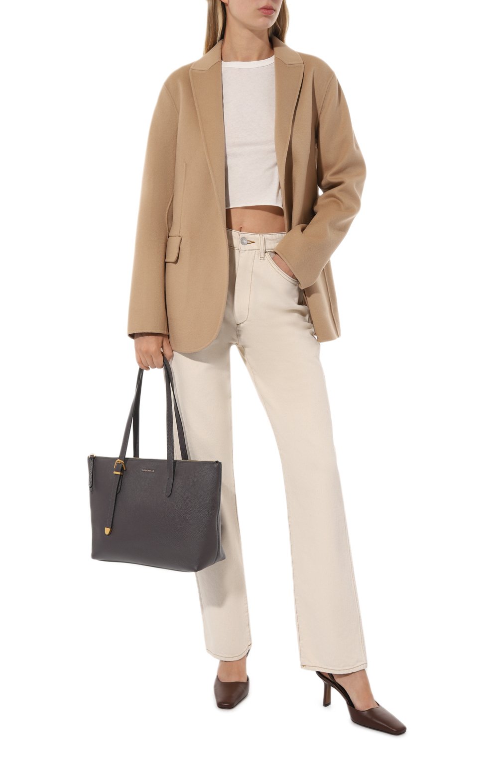 Сумка-тоут gleen small COCCINELLE темно-серого цвета по цене 32000 руб., арт. E1 N15 11 03 01, фото 7 Сумка-тоут gleen small COCCINELLE, арт. E1 N15 11 03 01, фото 7