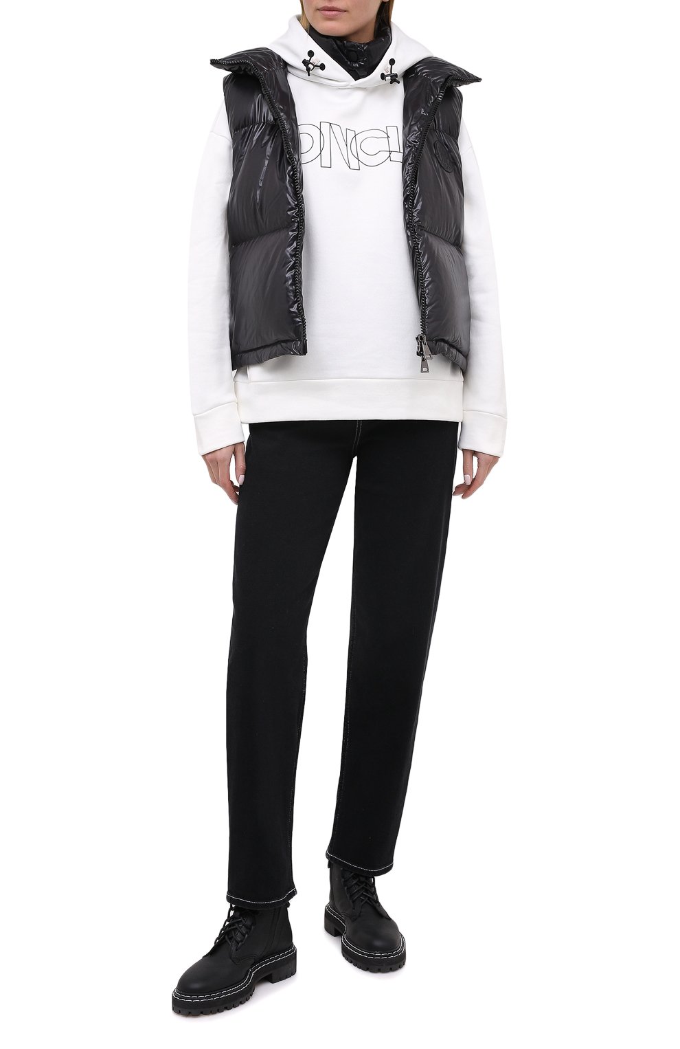 Худи MONCLER белого цвета по цене 55150 руб., арт. F2-098-8G509-10-809HS, фото 2 Худи MONCLER, арт. F2-098-8G509-10-809HS, фото 2