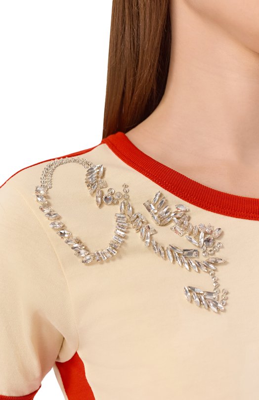 Хлопковая футболка Dries Van Noten 011117/3603 Кремовый  011117/3603 Фото 5