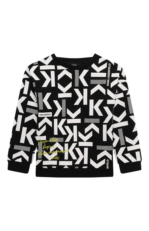 

Хлопковый свитшот Karl Lagerfeld Kids, Чёрно-белый