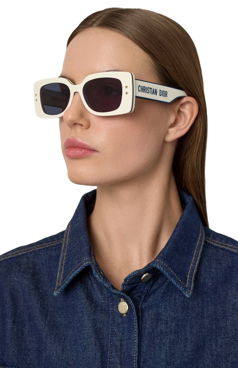 Женские солнцезащитные очки DIOR EYEWEAR белого цвета, арт. DI0RPACIFIC S1U 95B0 | Фото 2 (Нос: Не проставлено; Региональные ограничения белый список (Axapta Mercury): Не проставлено; Тип очков: С/з; Материал: Пластик; Оптика Гендер: оптика-женское; Очки форма: Прямоугольные)