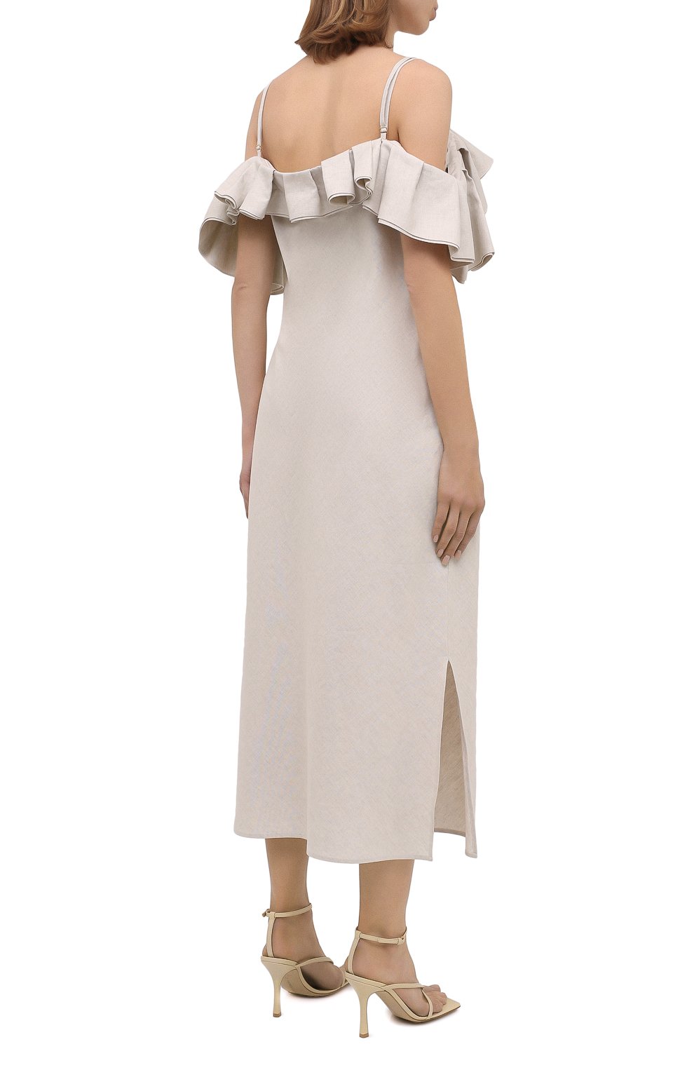 Платье из хлопка и льна JACQUEMUS, арт. 203DR01/128160, фото 4