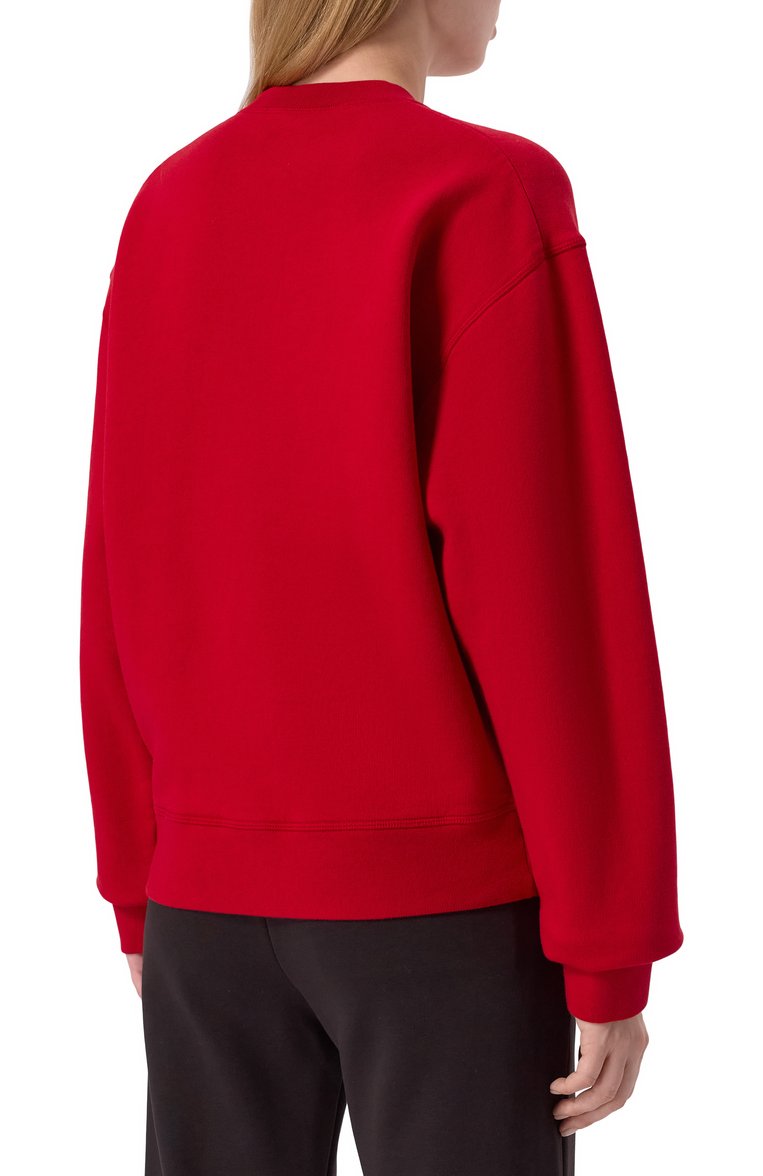 Женский хлопковый свитшот DSQUARED2 красного цвета, арт. S75GU0567/D25015 | Фото 4 (Материал сплава: Проставлено; Драгоценные камни: Проставлено; Длина (для топов): Стандартные; Рукава: Длинные; Стили: Спорт-шик; Материал внешний: Хлопок)
