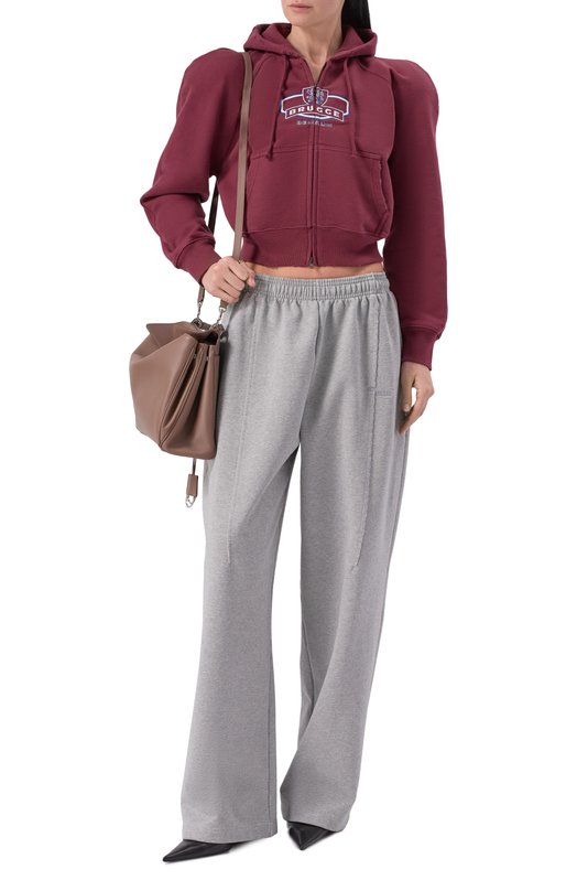 Хлопковая толстовка VETEMENTS WE76ZU502X/1302 M0LLET0N Бордовый  WE76ZU502X/1302 M0LLET0N Фото 2