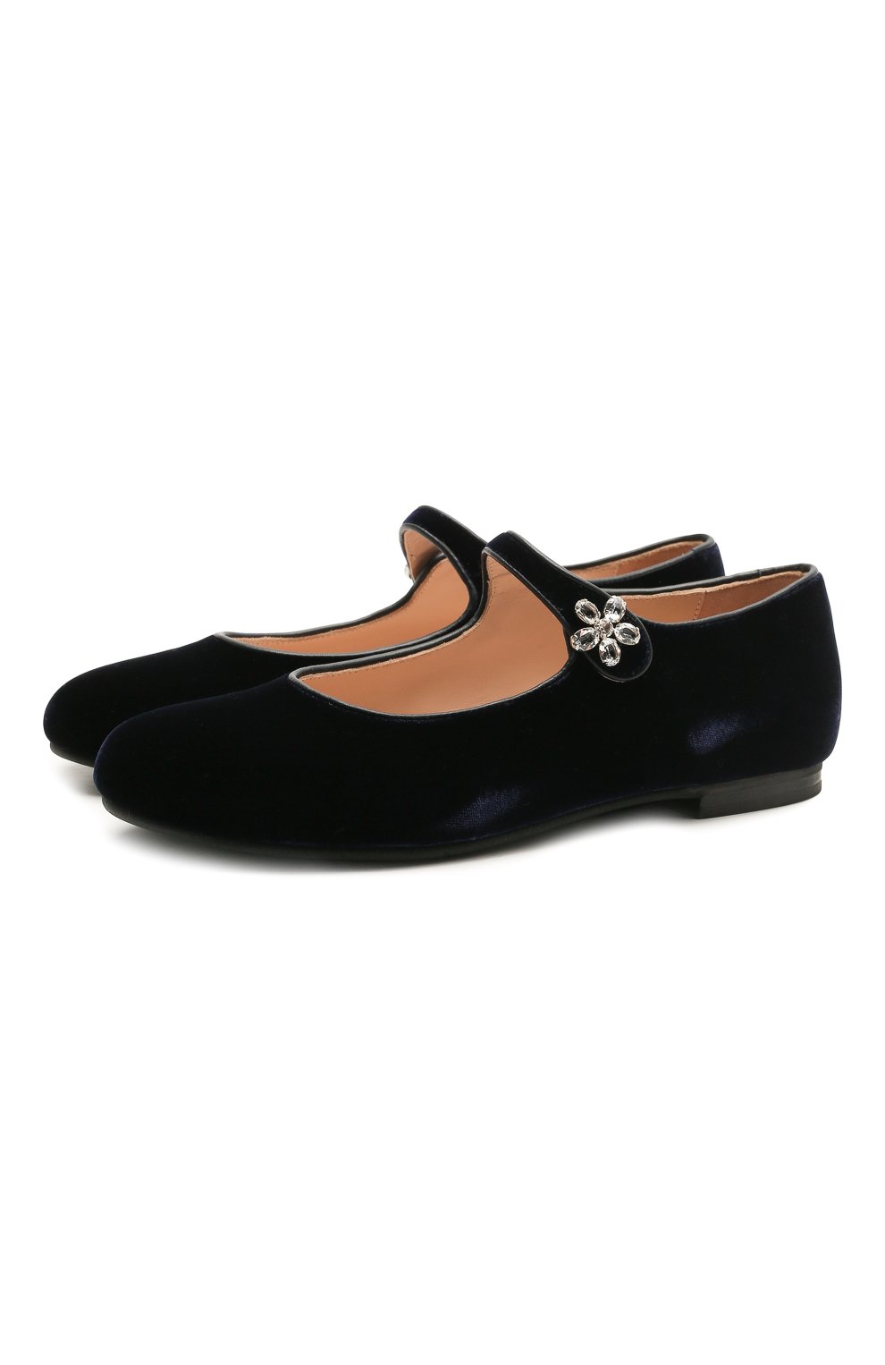 Бархатные балетки IL GUFO синего цвета по цене 24100 руб., арт. G285/VELLUT0 ACC0PP/35-42, фото 1 Бархатные балетки IL GUFO, арт. G285/VELLUT0 ACC0PP/35-42, фото 1