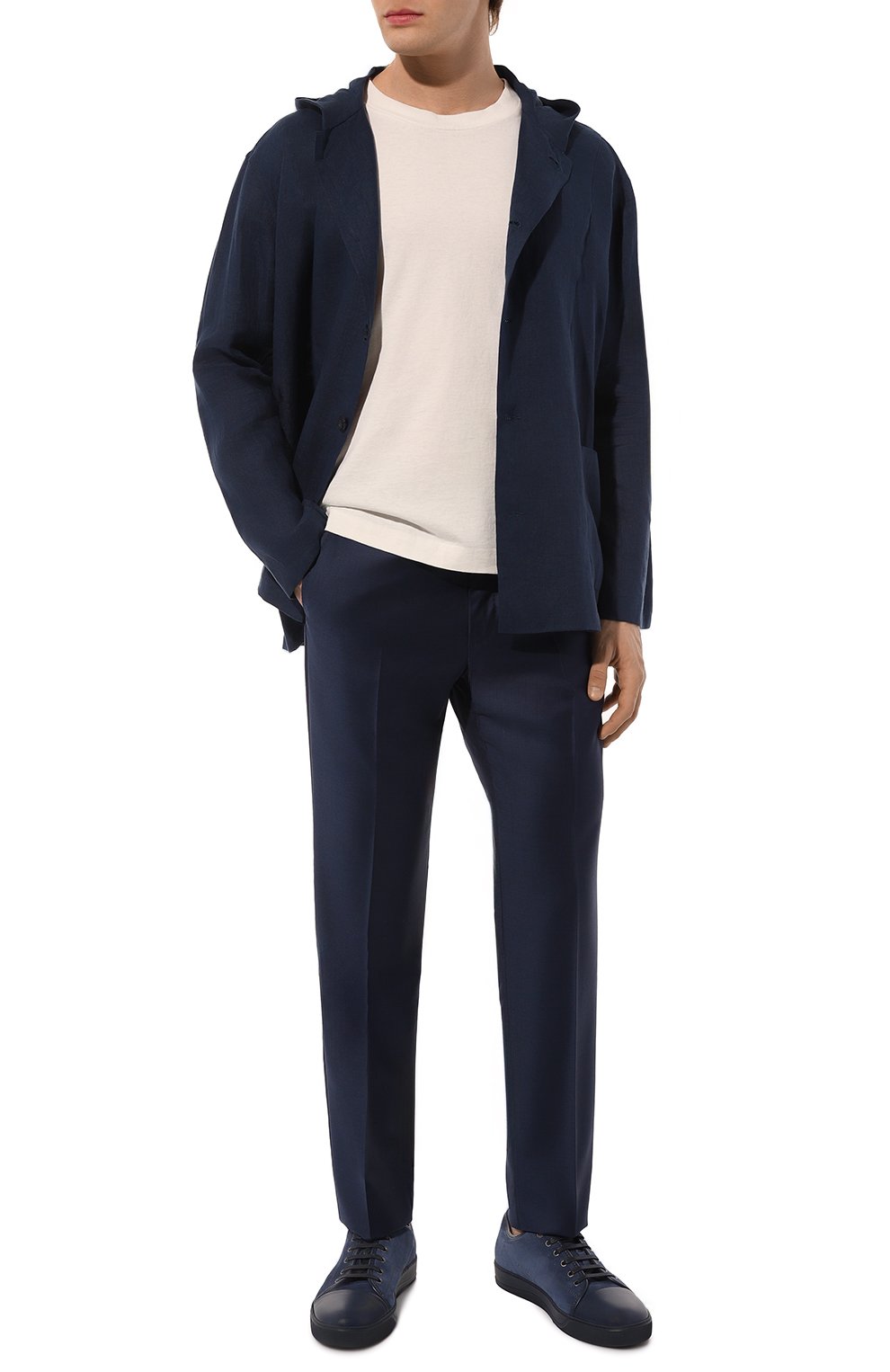 Шерстяные брюки ZEGNA темно-синего цвета по цене 96350 руб., арт. 726F10A7/75TB12, фото 2 Шерстяные брюки ZEGNA, арт. 726F10A7/75TB12, фото 2