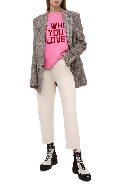 Хлопковый свитер GOLDEN GOOSE DELUXE BRAND розового цвета по цене 33050 руб., арт. GWP00765.P000432, фото 2 Хлопковый свитер GOLDEN GOOSE DELUXE BRAND, арт. GWP00765.P000432, фото 2