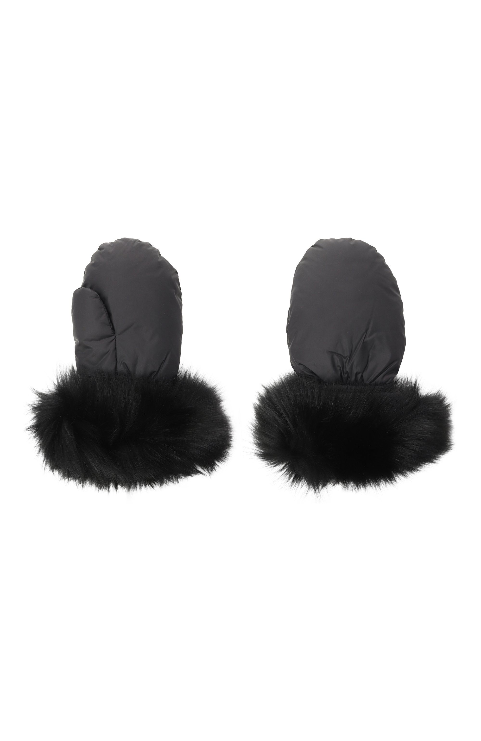 Пуховые варежки с отделкой из песца YVES SALOMON ENFANT, арт. 25WEA904XXD0TM/C99, фото 2