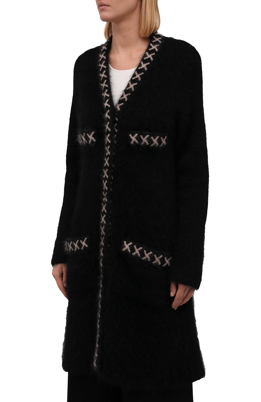 Кардиган EMPORIO ARMANI черного цвета по цене 83600 руб., арт. 6K2LW1/2M26Z, фото 3 Кардиган EMPORIO ARMANI, арт. 6K2LW1/2M26Z, фото 3