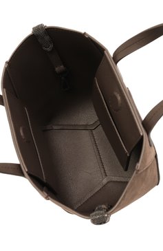 Женская сумка bc duo mini BRUNELLO CUCINELLI коричневого цвета, арт. MBDLD2675 | Фото 5 (Ремень/цепочка: На ремешке; Материал: Натуральная кожа, Натуральная замша; Автоматизация ТО: Проставлено; Автоматизация состава: Проставлено; Размер: mini)