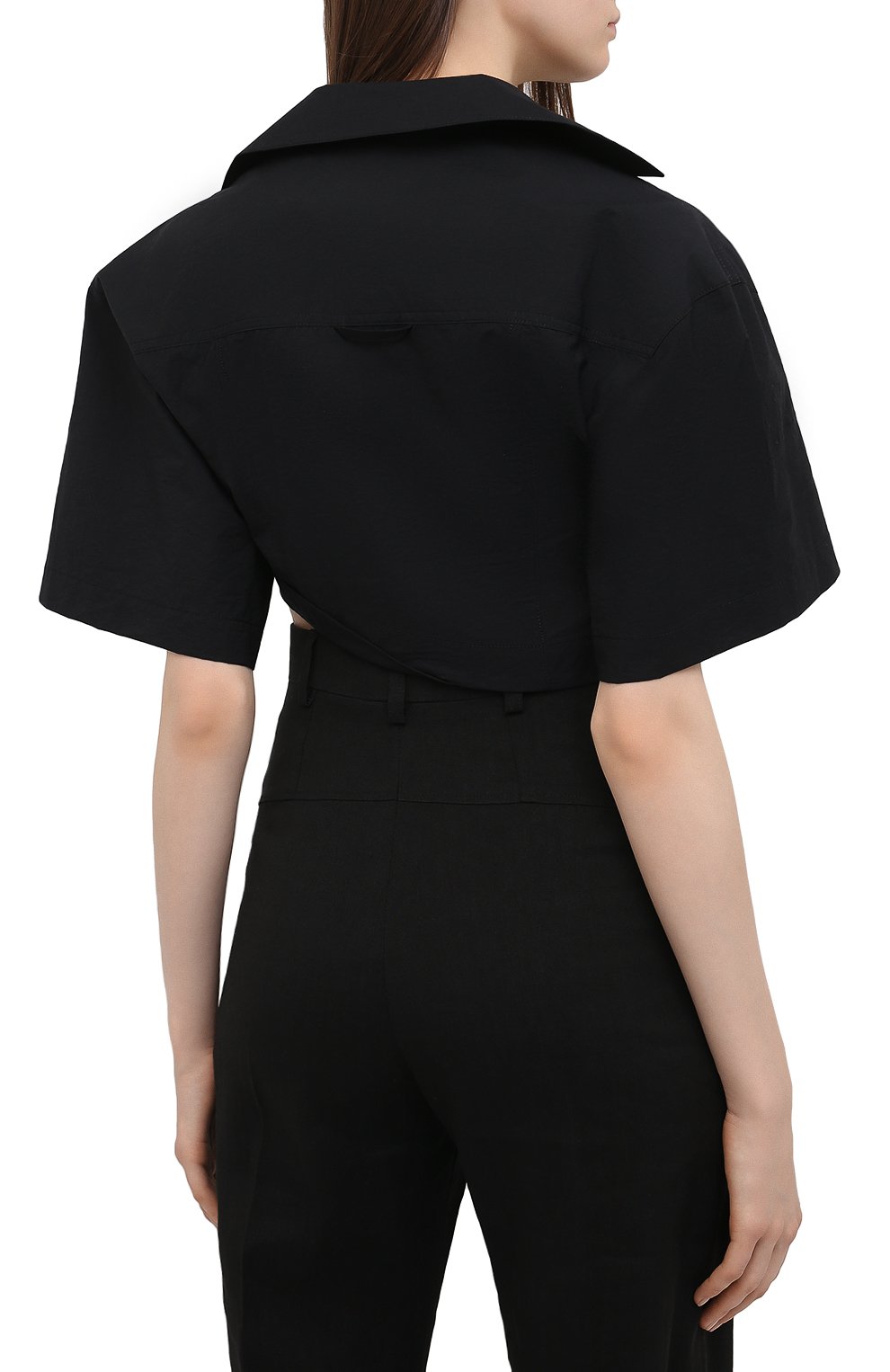 Хлопковая рубашка JACQUEMUS черного цвета по цене 36800 руб., арт. 211SH08/114990, фото 4 Хлопковая рубашка JACQUEMUS, арт. 211SH08/114990, фото 4